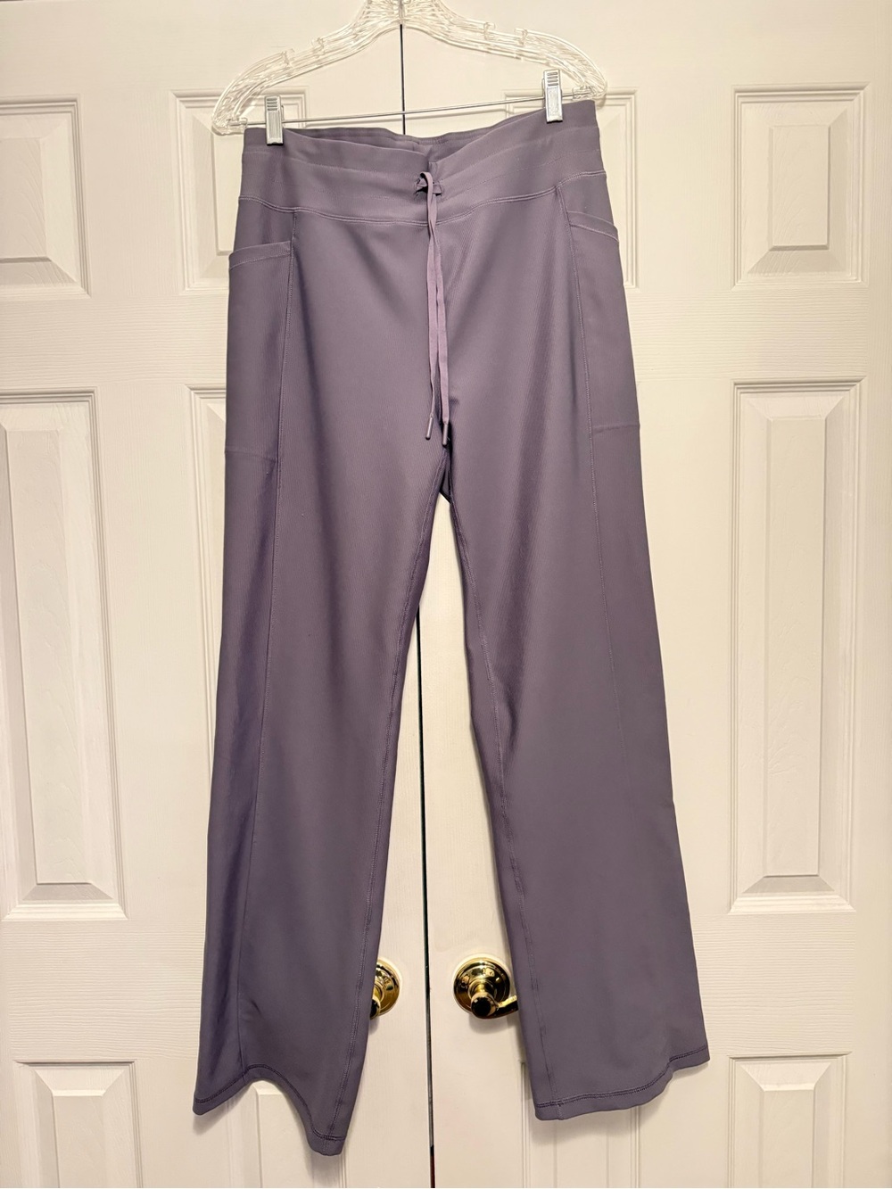 Plum Lavender Wide-Leg Drawstring Pants